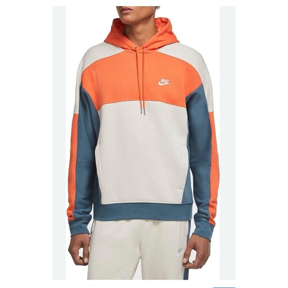 nike sportswear Color Block Hoodie CU4381-837 Men L Cotton Pullover @L7 - Picture 1 of 8